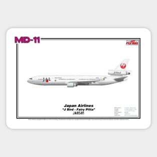 McDonnell Douglas MD-11 - Japan Airlines "J Bird - Fairy Pitta" (Art Print) Sticker